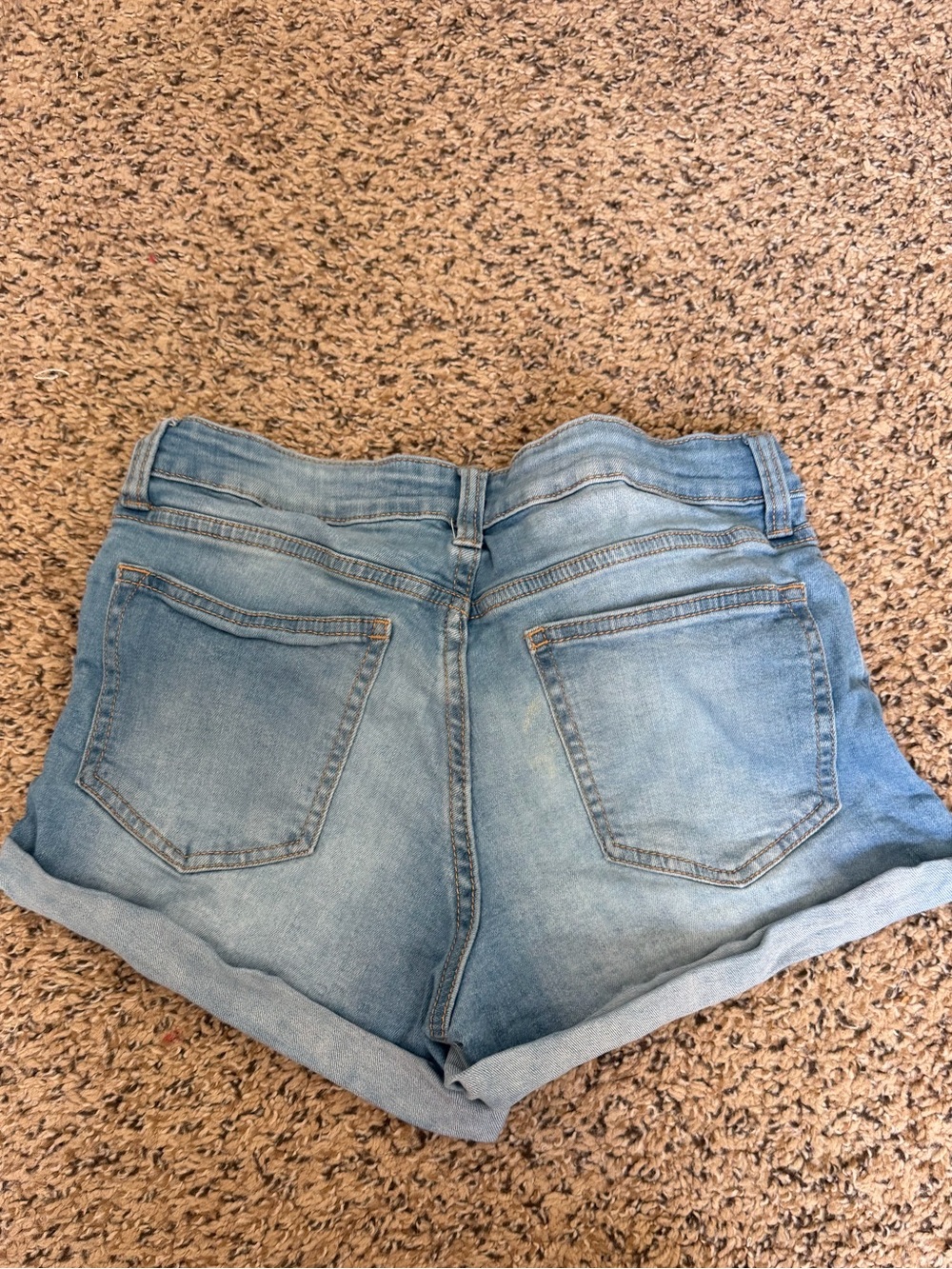 Celebrity Pink Light Blue Denim Folded Hem Shorts